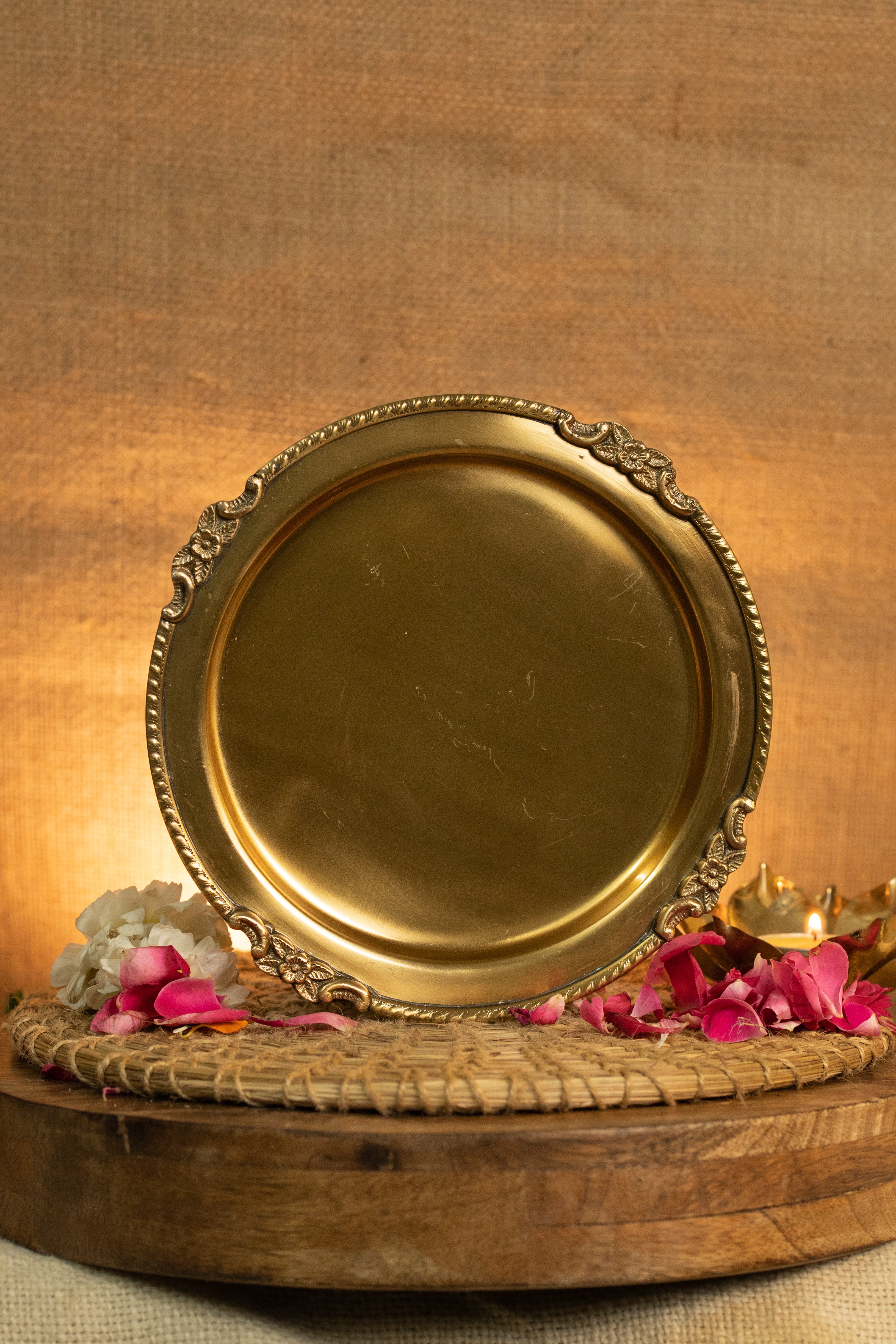 Brass Engraved Pooja Thali