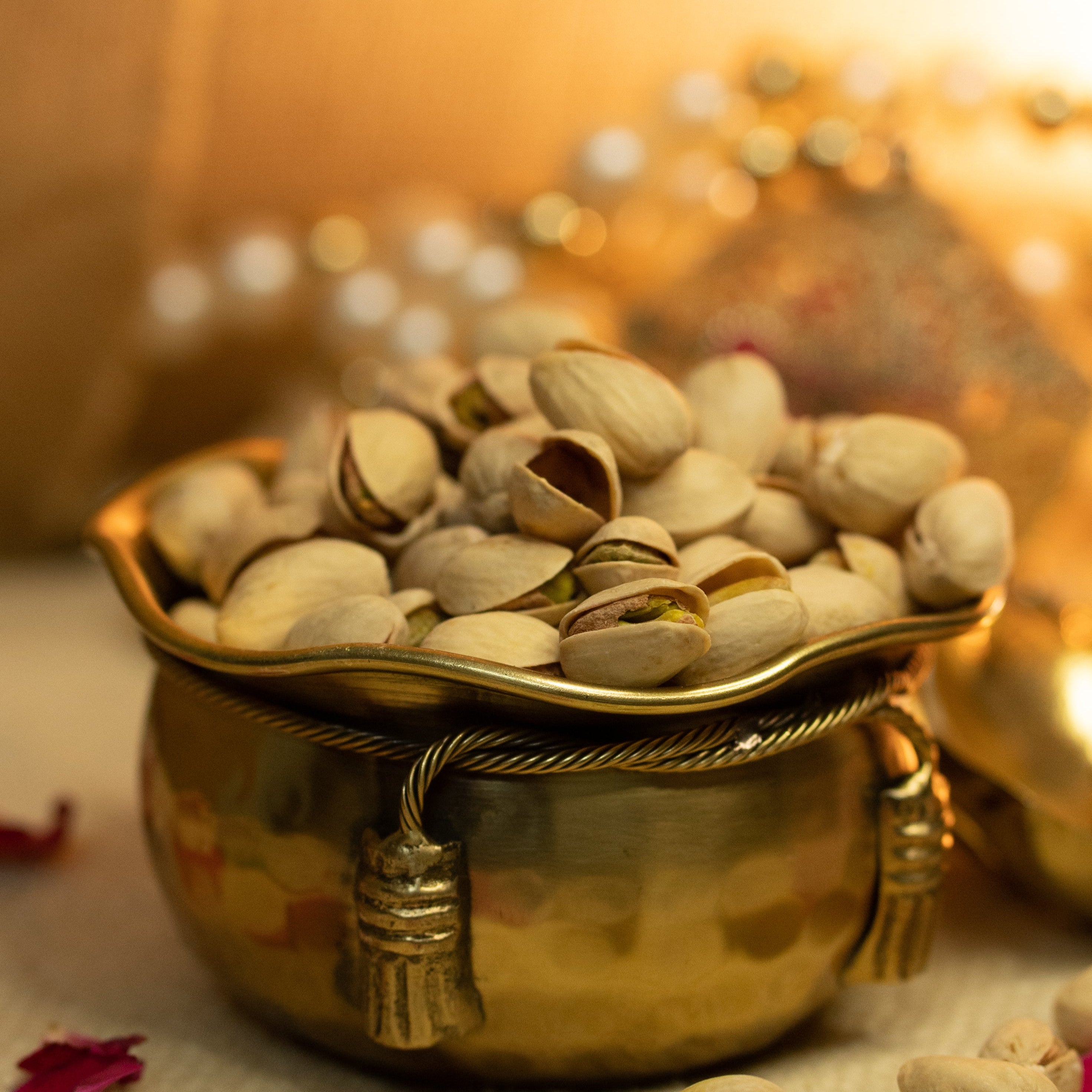 Brass Bowl with String Embellishment