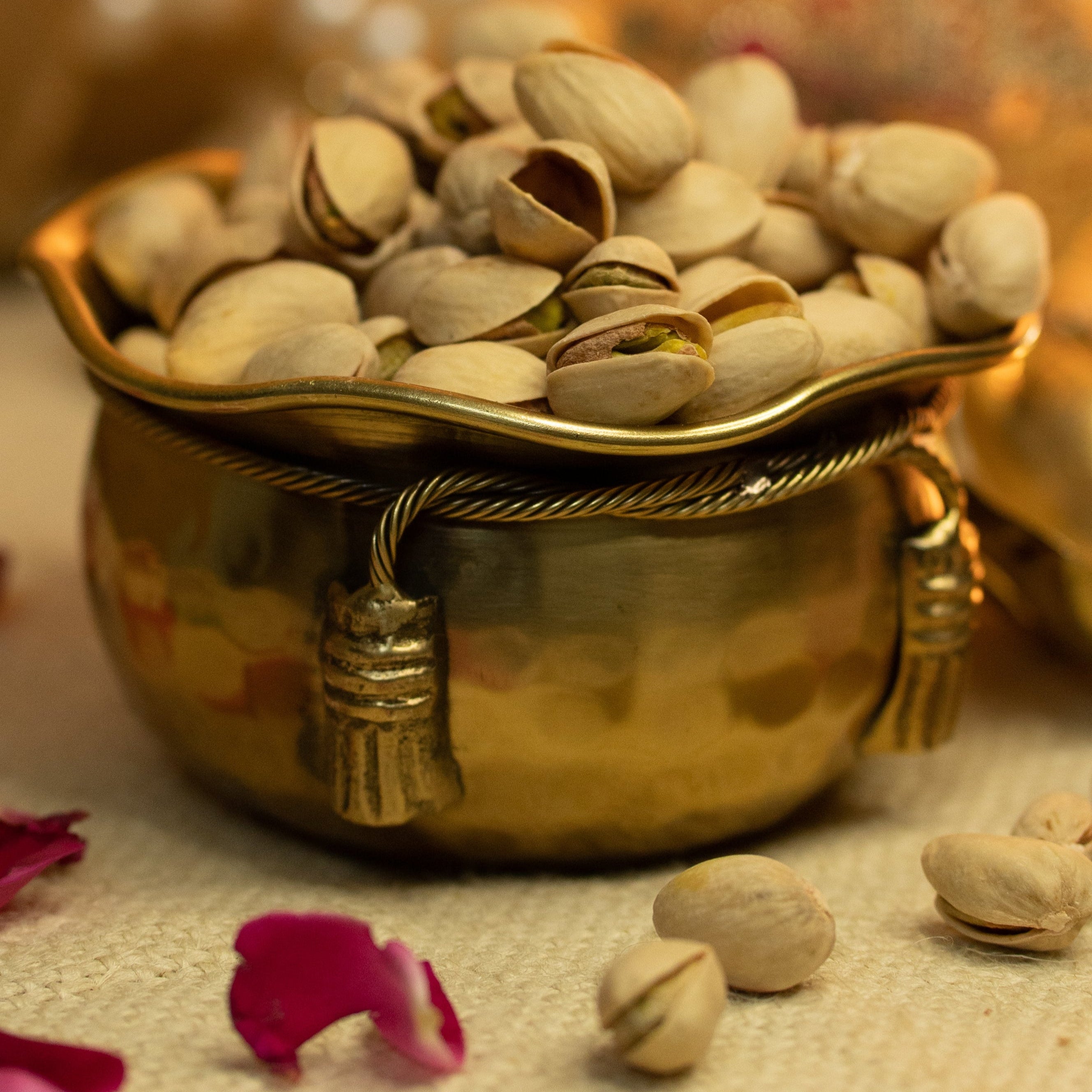 Brass Bowl with String Embellishment