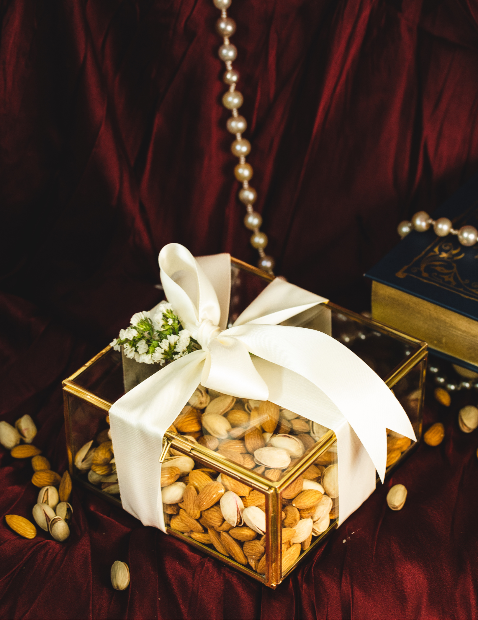 Glass Jewellery Box Rectangle with Brass Frame