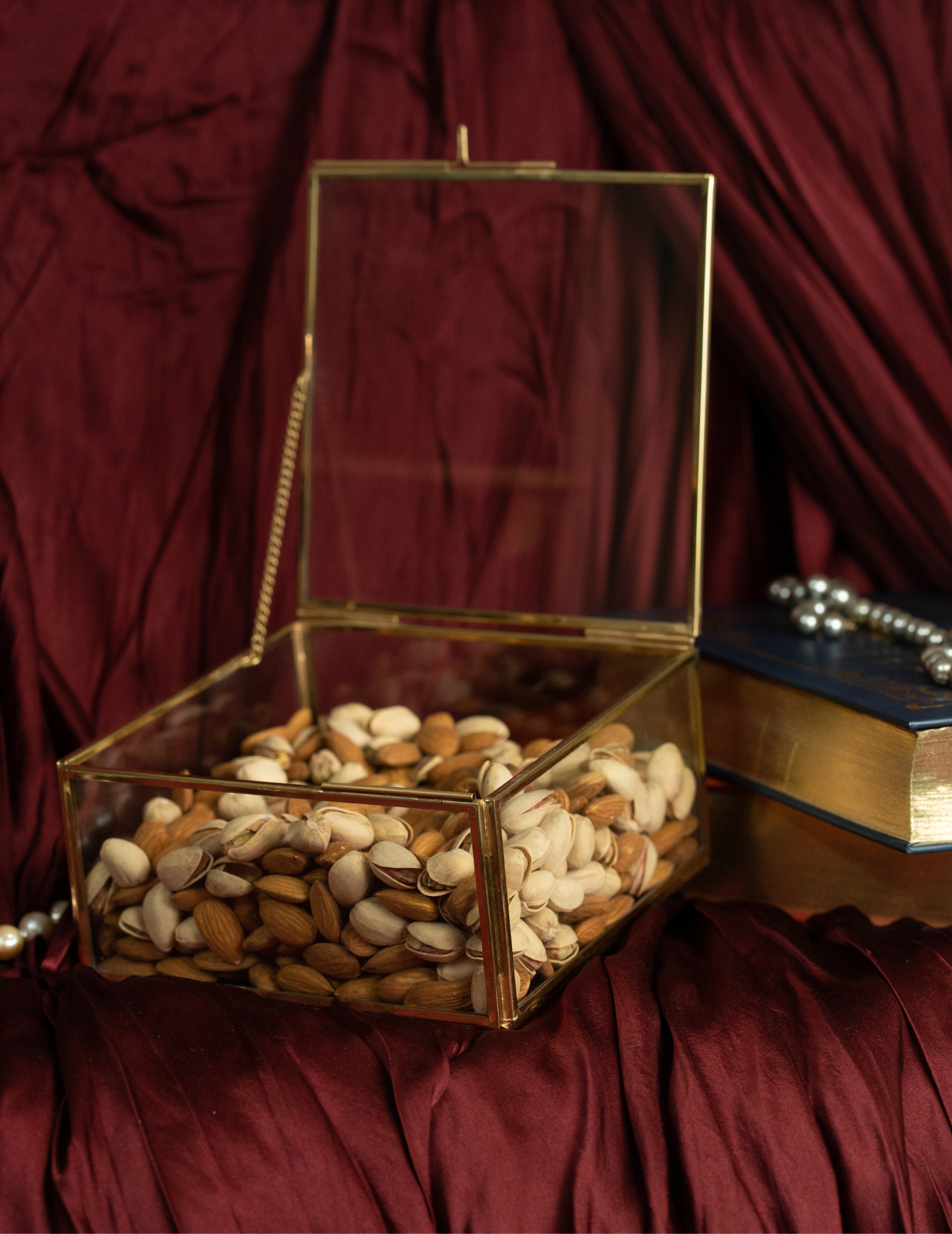 Glass Jewellery Box Rectangle with Brass Frame