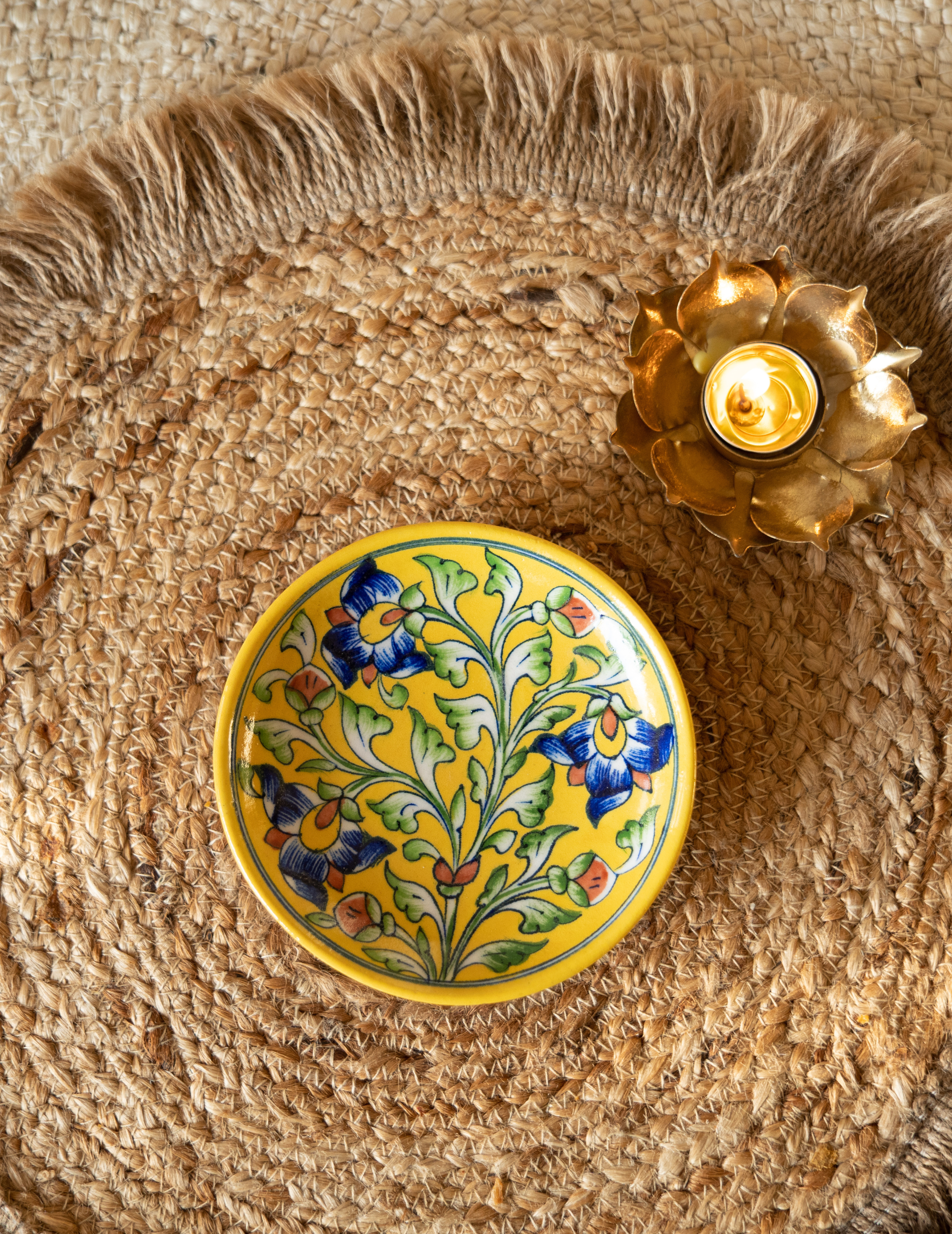 Rectangular Platter Pichwai Flower