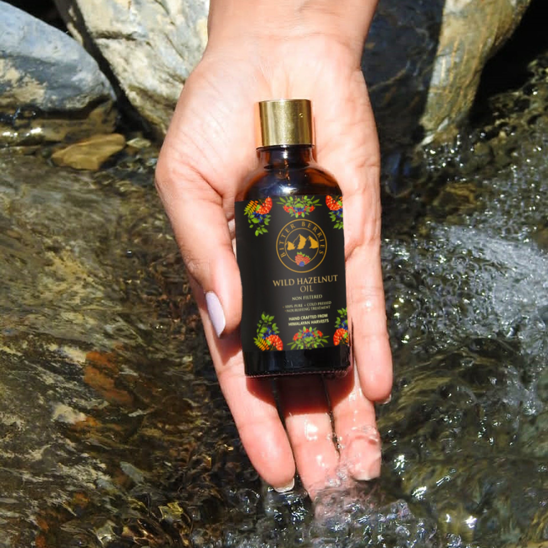 Bitter Berries Wild Hazelnut Oil brings to you skin care which is 100% natural and pure like the Himalayan springs.